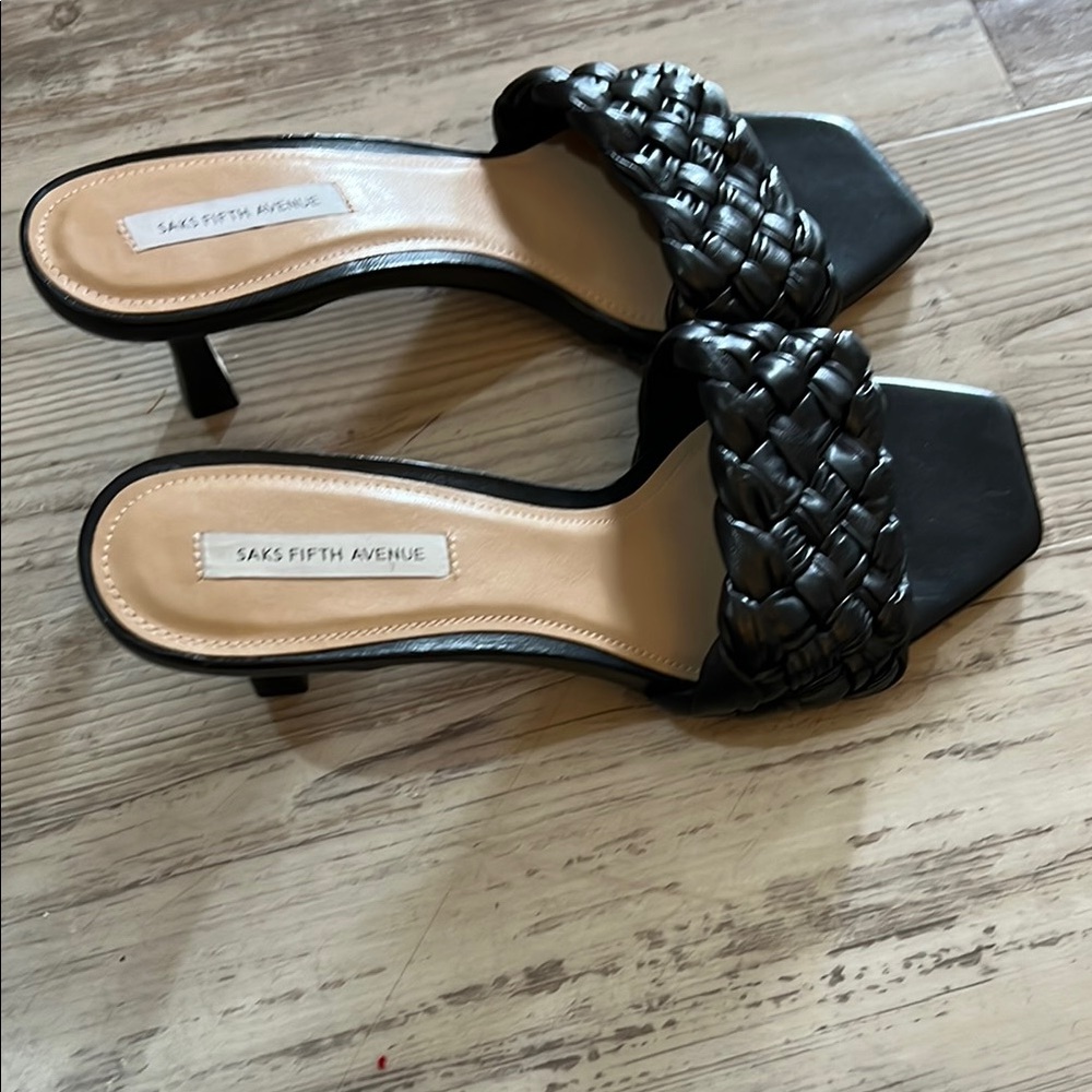 Saks Fifth Avenue Black Woven Women's Shoes